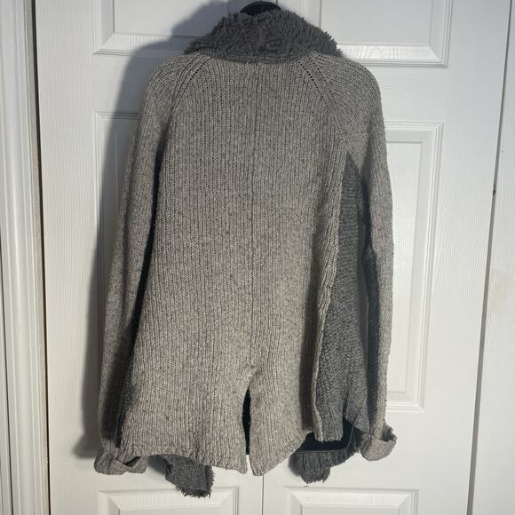 Sleeping On Snow Cardigan Women Large Gray Penny Lane Wool Yak Blend Cable Knit - Picture 4 of 11